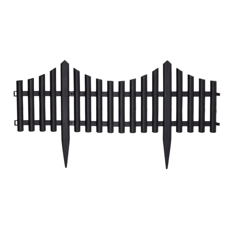 Lot de 6 Clôtures de Jardin Noires 60x32 cm en Polypropylène Mat - Ducatillon