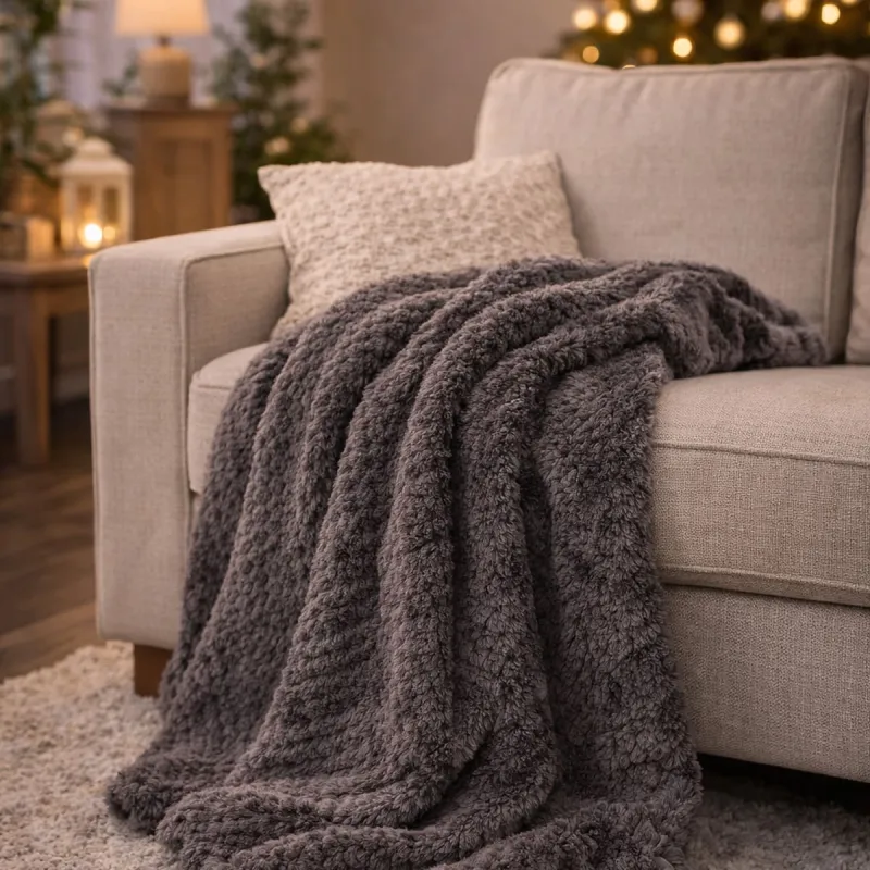 Plaid polaire gris 130x170 cm Doux, chaud et confortable - Ducatillon