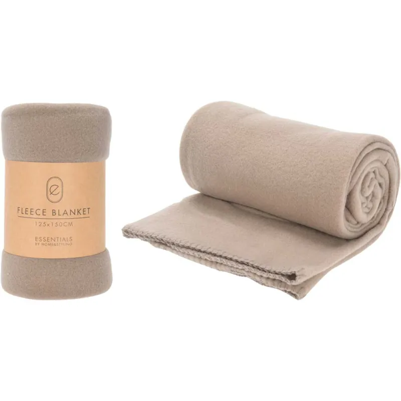 Plaid polaire taupe 125x150 cm doux et chaleureux - Ducatillon