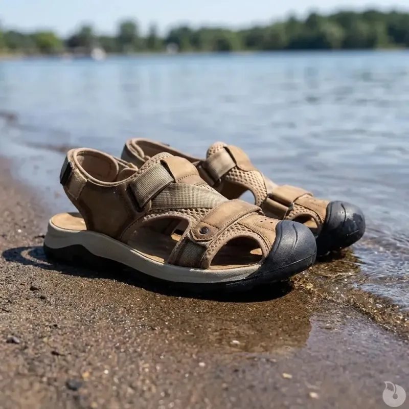 Sandales fermées homme en synthétique marron - Confort et style urbain - Taille 44 - Ducatillon