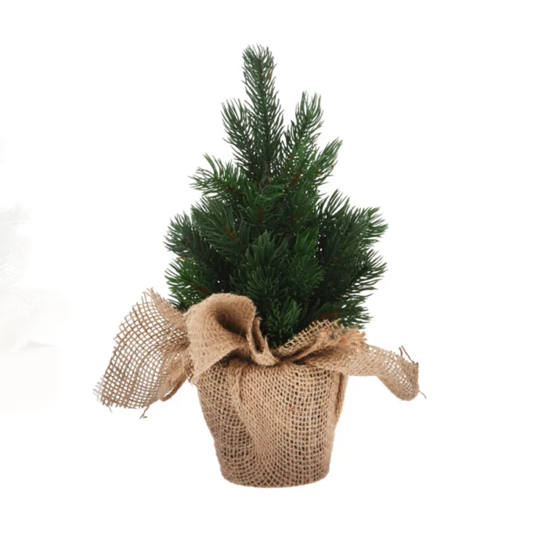 Sapin de Noël artificiel pot jute 19x19x30cm 315g 41 pointes - Ducatillon