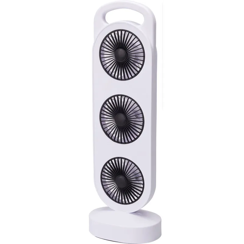 Ventilateur de table rechargeable 3 sorties - Blanc 3W - Ducatillon