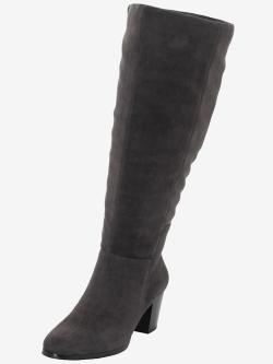 Bottes pour jambe large, 3XL, couleur : gris moyen uni, taille 38, marque Sheego, 100% polyester - helline