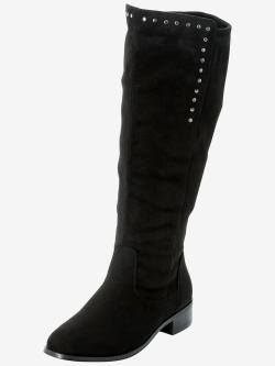 Bottes pour jambe large largeur g*, XXL, noir uni, taille 40, Sheego - helline