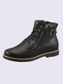 Bottines à lacets cuir nappa de vache, couleur noir, taille 37 - helline