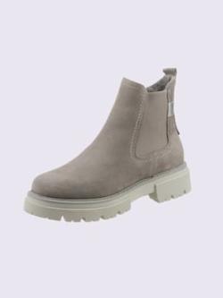 Bottines cuir velours de vache., gris moyen uni, taille 40 - helline