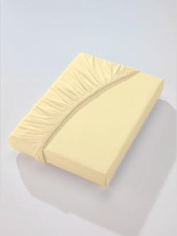 Drap-housse élasthanne : tenue infroissable, couleur jaune vanille - HELLINE