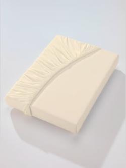 Drap-housse jersey maco à repassage superflu, Jersey maco, couleur ivoire clair uni, taille 1 pièce 140x200 - 160x200 cm, wäschepur - helline