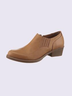 Bottine courte cuir nappa de vache, couleur marron, taille 39 - helline