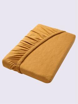 Drap-housse jersey moelleux au repassage superflu, couleur couleur or, taille 140x200 - 160x200 cm, marque Irisette - helline