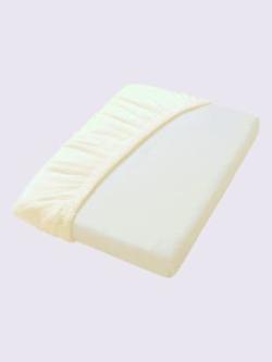 Drap-housse jersey moelleux au repassage superflu, jersey moelleux, couleur ivoire clair uni, taille 90x190 - 100x200 cm, Irisette - helline