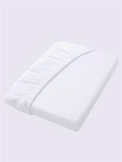 Drap-housse jersey moelleux au repassage superflu, couleur blanc, taille 180x200 cm - 200x200 cm, marque Irisette - helline