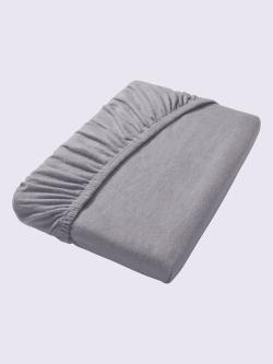 Drap-housse jersey moelleux au repassage superflu, couleur couleur argent, taille 140x200 - 160x200 cm, marque Irisette - helline