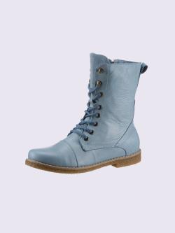 Bottines à lacets cuir nappa de vache, couleur bleu, taille 39 - helline