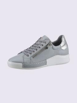 Baskets cuir nappa de vache, bleu clair uni, taille 40 - helline