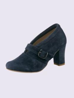 Trotteurs à front haut textile doux en synthétique velours, couleur bleu, taille 39 - helline