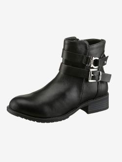 Bottines matière synthétique, couleur noir, taille 42 - helline