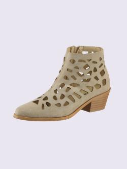 Bottine courte cuir vachette, couleur marron, taille 36 - helline