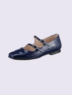 Ballerines de fabrication espagnole, bleu moyen uni, taille 42 - helline
