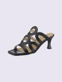 Mules de fabrication espagnole, couleur : noir uni, taille 36, 100% cuir de vache - helline