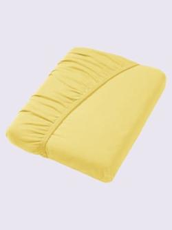 Drap-housse jersey maco à repassage superflu, Jersey maco, jaune clair uni, taille 1 pièce 90x190 - 100x200 cm, wäschepur - helline