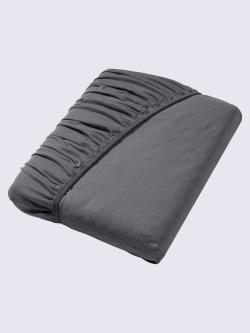Drap-housse jersey maco à repassage superflu, couleur gris, taille 1 pièce 180x200 - 200x200 cm, marque wäschepur - helline