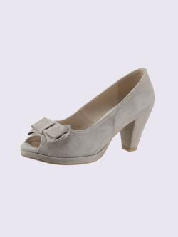Bout ouvert cuir velours de chèvre, couleur marron, taille 41 - helline