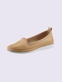 Trotteurs semelle intérieure amovible en cuir, marron clair uni, taille 41 - helline