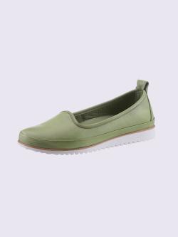 Trotteurs semelle intérieure amovible en cuir, vert clair uni, taille 41 - helline