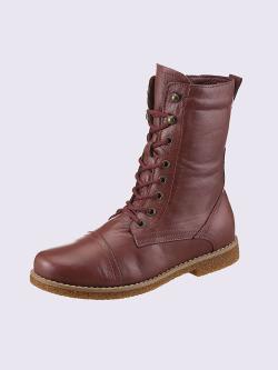Bottines à lacets cuir nappa de vache, couleur rouge, taille 39 - helline