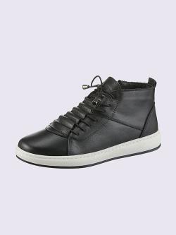 Bottines à lacets cuir nappa de vache, couleur noir, taille 41 - helline