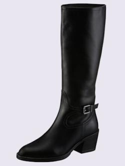 Bottes cuir nappa de vache, noir uni, taille 38 - helline