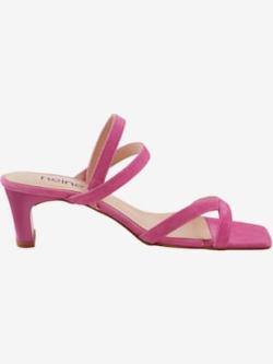 Sandales cuir velours chèvre doux, couleur fuchsia - HELLINE