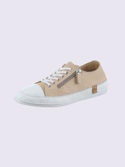 Baskets cuir nappa de vache, couleur blanc, taille 38 - helline