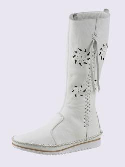 Bottes cuir nappa de vache, couleur blanc, taille 40 - helline
