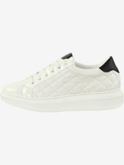 Chaussures à lacets aspect brillant, coleur blanc - HELLINE