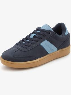 Baskets sneakers en cuir doux de qualité, bleu foncé uni, taille 41, Elbsand - helline