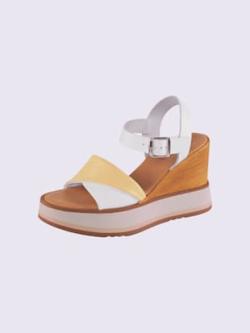 Sandales fabriqué en italie, couleur blanc-jaune - HELLINE