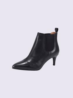 Bottines cuir nappa de vache, couleur noir, taille 38 - helline