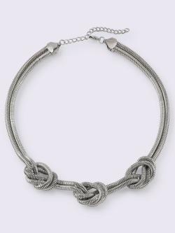 Collier nœud décoratif tendance, couleur argent, taille 0 - helline