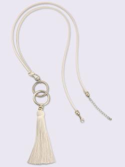 Collier houppe décorative, couleur couleur ivoire, taille 0 - helline