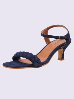 Sandales cuir velours de chèvre, coleur marine - HELLINE