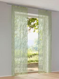 Panneau-rideaux, couleur : vert moyen uni, taille 225x57 cm, marque helline home, 75% viscose;25% polyester - helline