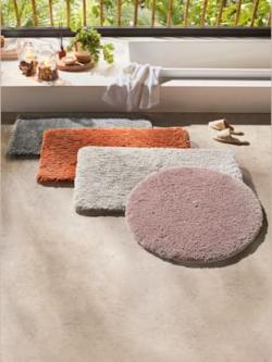 Tapis de bain microfibre douce, couleur marron, taille 47x50 cm - 45x50 cm, marque helline home - helline
