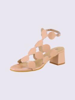 Sandales cuir de vache verni, couleur rose - HELLINE