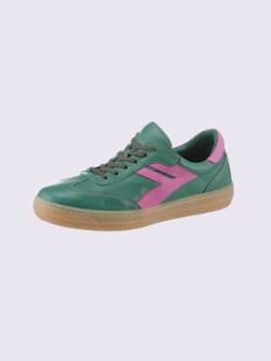 Baskets cuir nappa de vache, couleur vert, taille 39 - helline