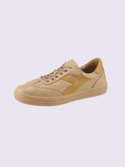 Baskets cuir nappa de vache, marron clair uni, taille 42 - helline