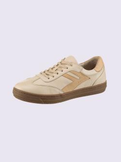 Baskets cuir nappa de vache, couleur ivoire clair uni, taille 41 - helline