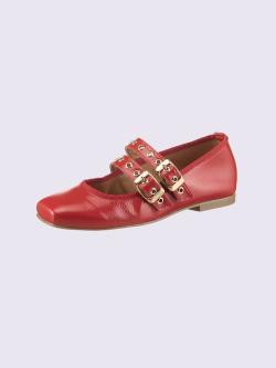 Ballerines de fabrication espagnole, rouge moyen uni, taille 36 - helline