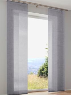 Panneau-rideaux, gris moyen uni, taille 145x57 cm, helline home - helline